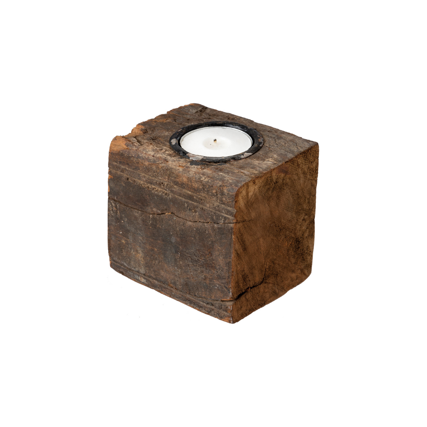 Wood Block Candle Holder