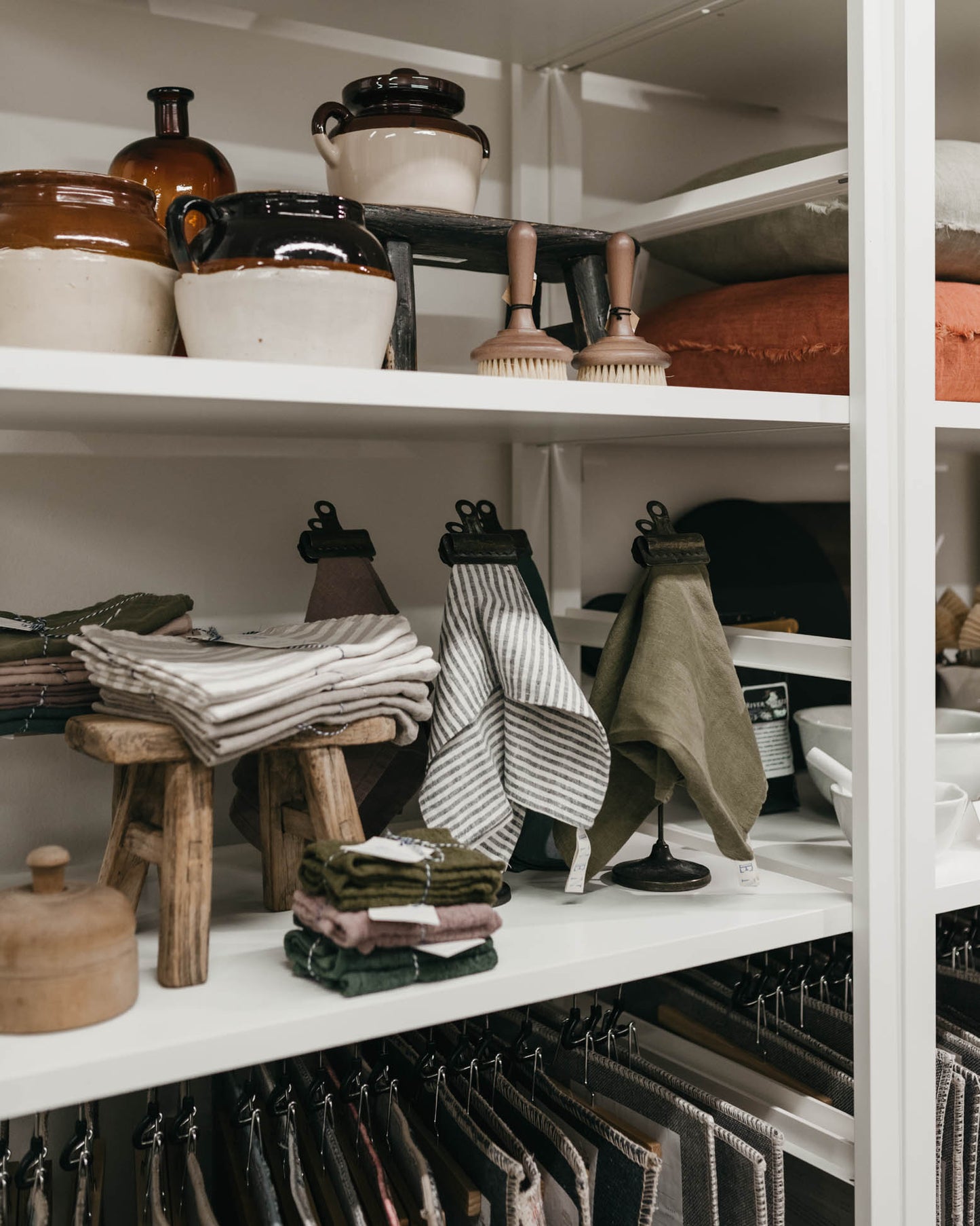 Linen Kitchen Towel - Thin Black Stripe