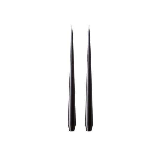 Raw Black Taper Candle - Set of 2
