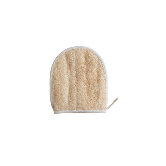 Cotton Terry Cloth and Loofah Shower Mitt