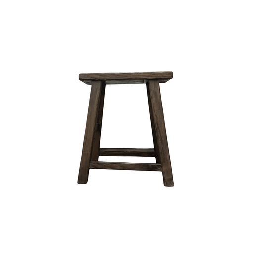 Daisy Wood Stool - Weathered Black