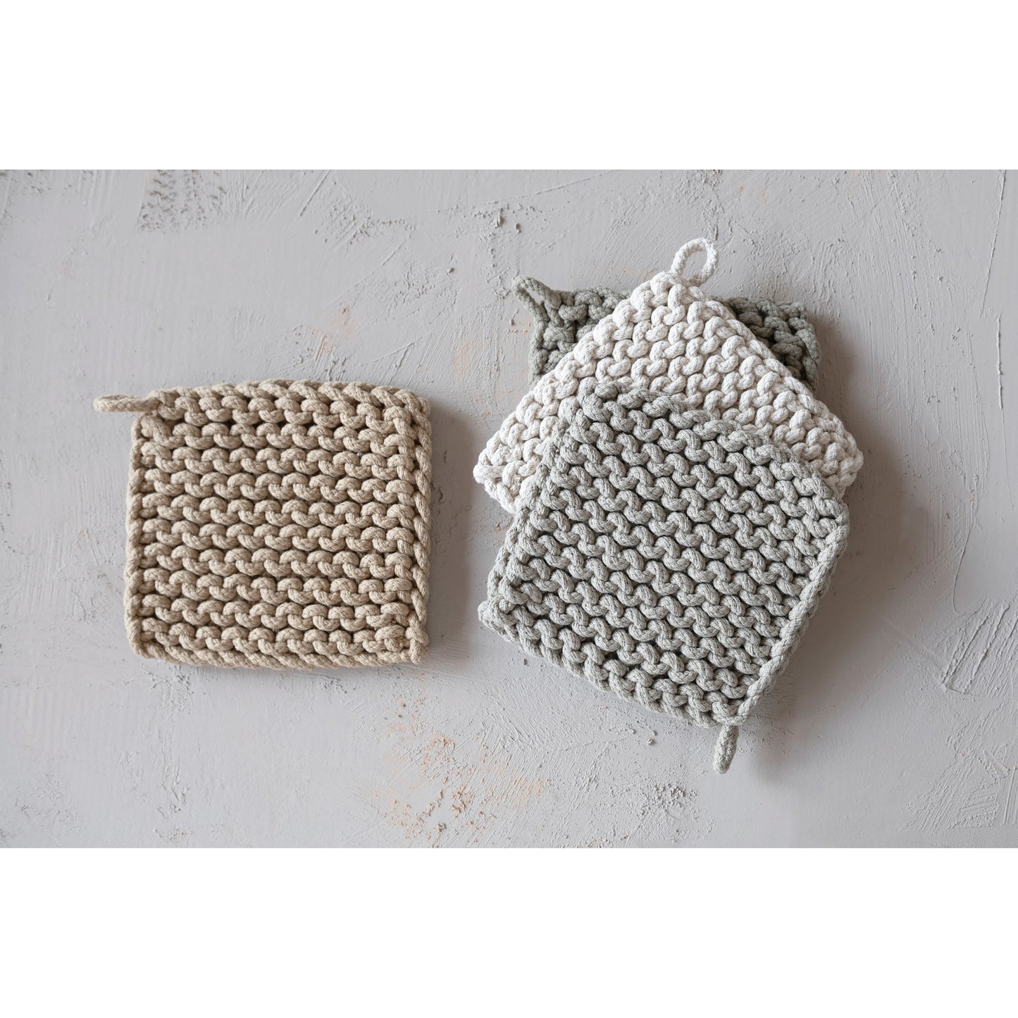 Crochet Pot Holder - Sage