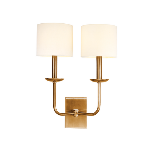 Kings Point Double Arm Wall Sconce - Aged Brass