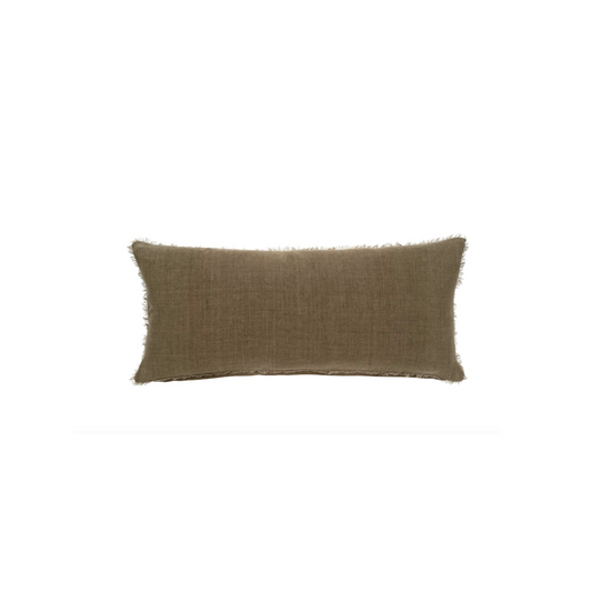 Lina Linen Lumbar Pillow - Mink