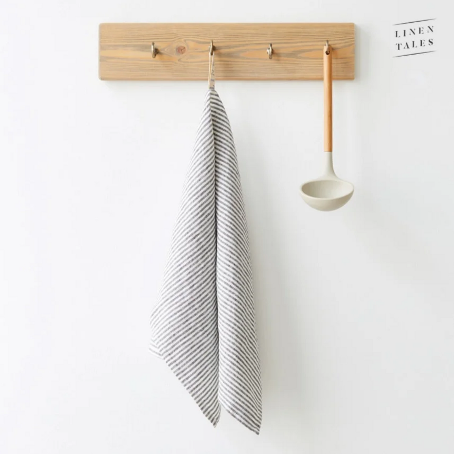 Linen Kitchen Towel - Thin Black Stripe