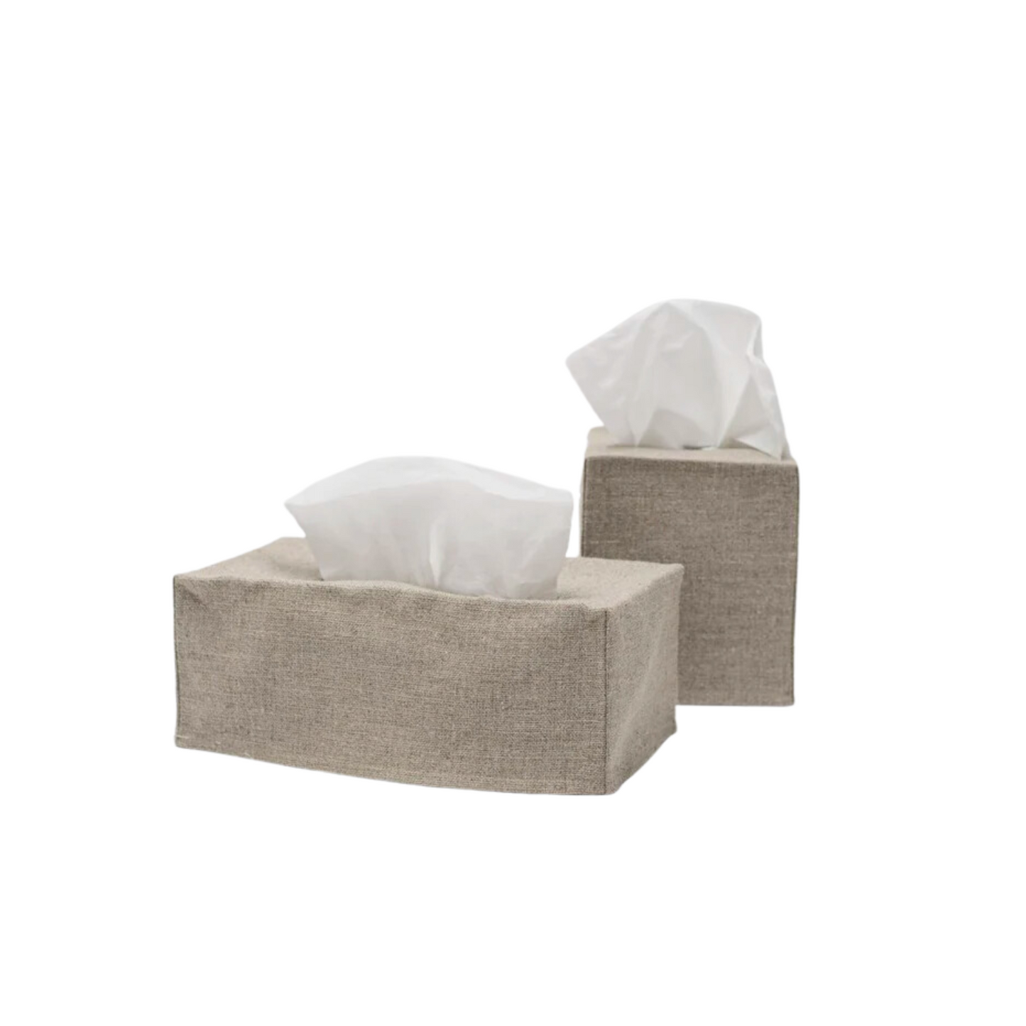 Linen Tissue Box Cover - Dark Linen