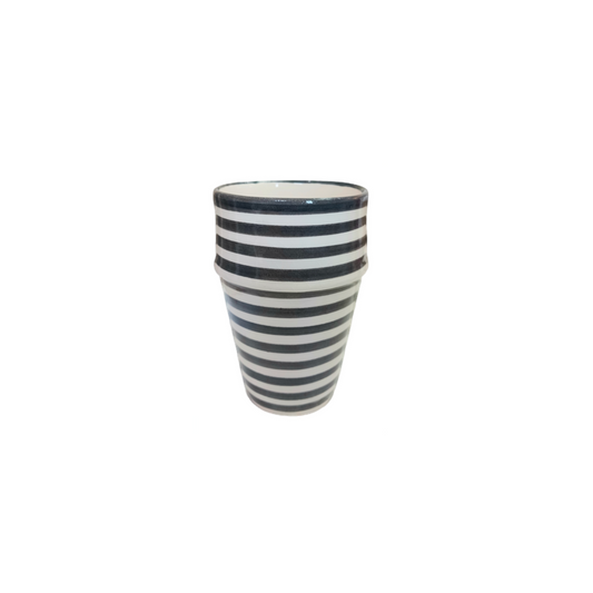 Moroccan Striped Cup - Black