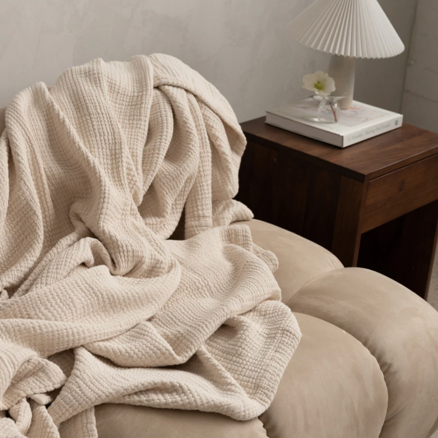 Muslin Throw - Oyster