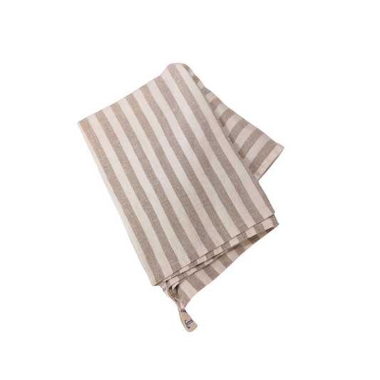 Linen Kitchen Towel - Natural White Stripe