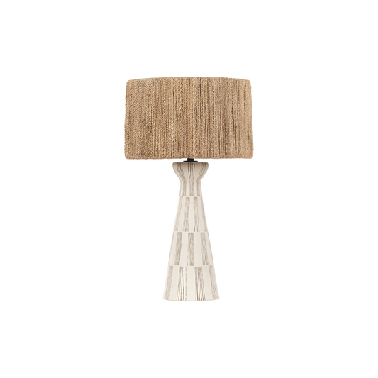 Palma Table Lamp - Patina Brass/Ceramic Graphic White