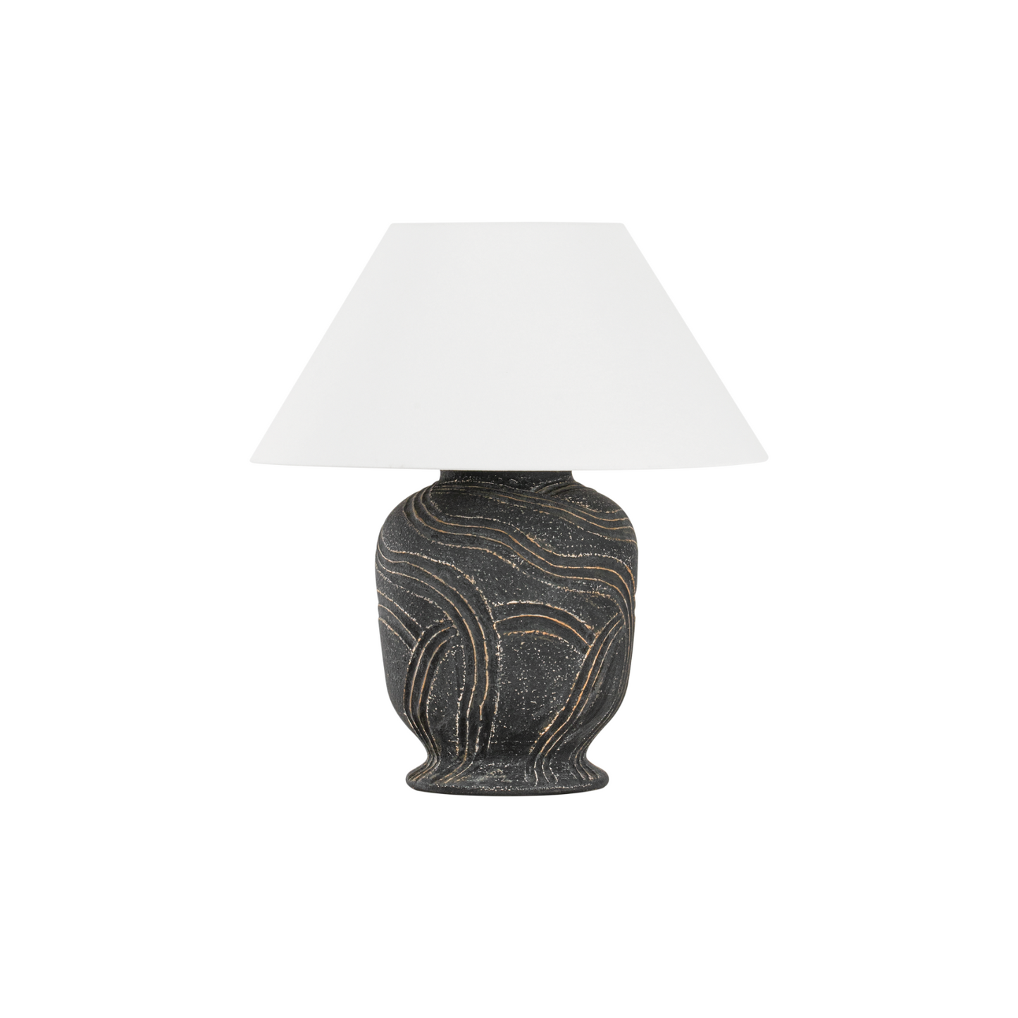 Pecola Table Lamp - Patina Brass/Ceramic Windswept Ash