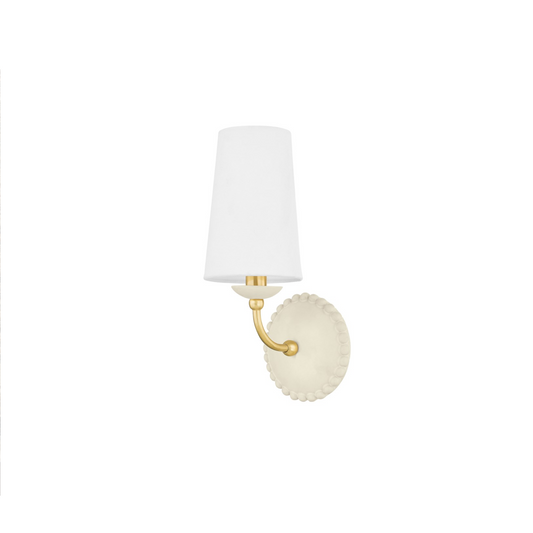 Rhea Wall Sconce - Aged Brass/Ceramic Antique Ivory
