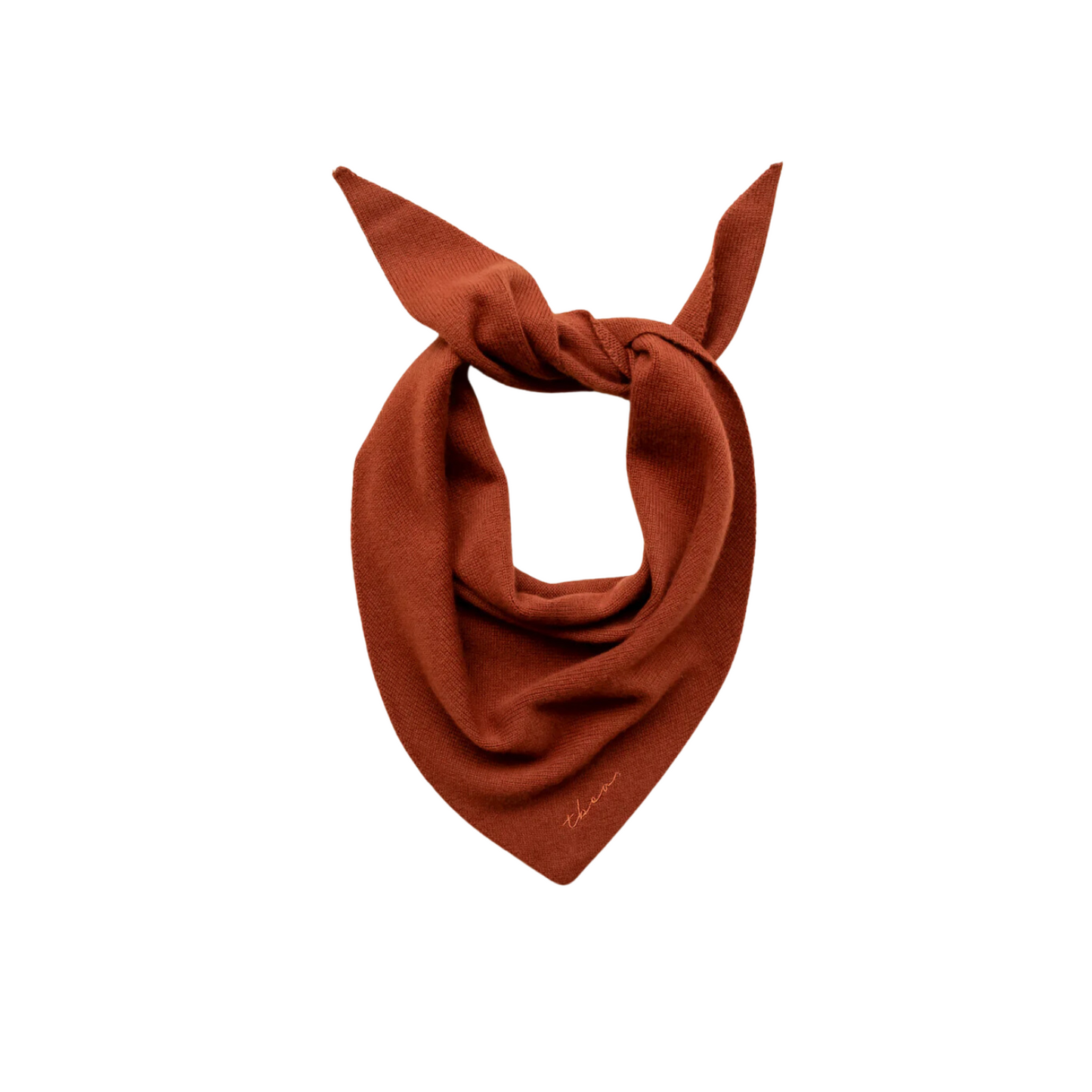 Merino Wool Triangle Scarf - Rust