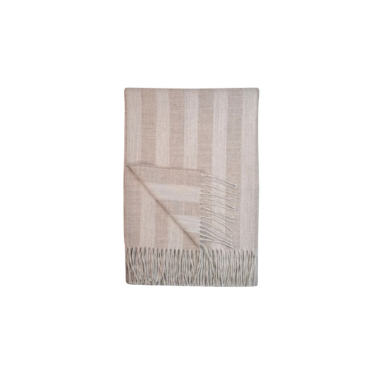 Rutherford Reversible Striped Throw - Taupe/Cream