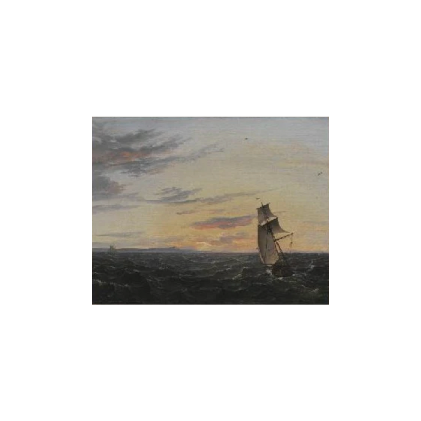 Vintage Art Print - Sunset Sea