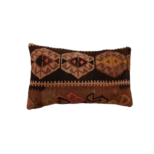 One of a Kind Vintage Pillow - Chocolate/Blush