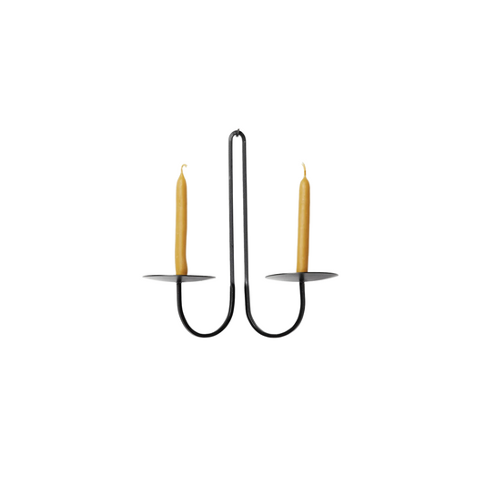 Double Armed Candleholder - Iron