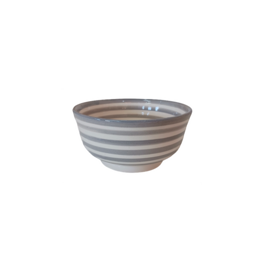 Moroccan Striped Bowl - Light Grey