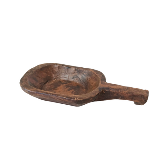 Primitive Wood Bowl w/Handle