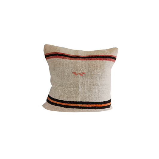 Vintage Kilim Pillow - Brown/Orange/Copper Stripe